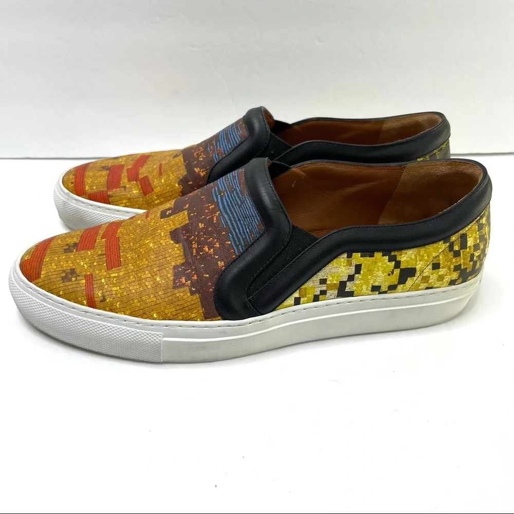 GIVENCHY Classic Slip On Mosaic Pixel Skate Sneakers Size 39 Made In Italy - Picture 14 of 15
